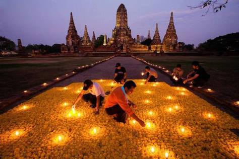 Night lit with flowers, Thailand.